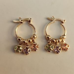 Gold plated hoop earrings with Swarovski Crystal
